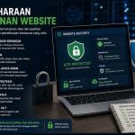 Pemeliharaan keamanan website untuk melindungi website dari hacker, malware, dan ancaman siber.